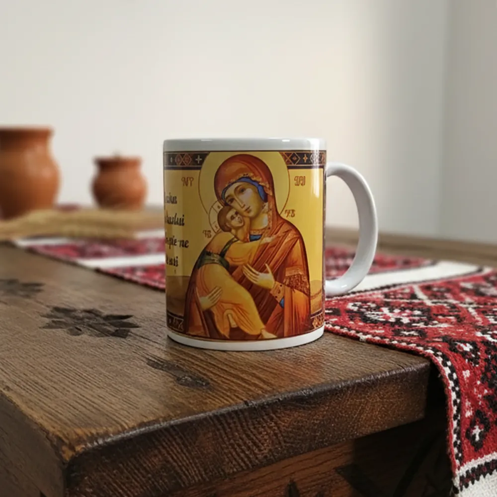 Cană cu icoana Maicii Domnului Theotokos — imaginea 3