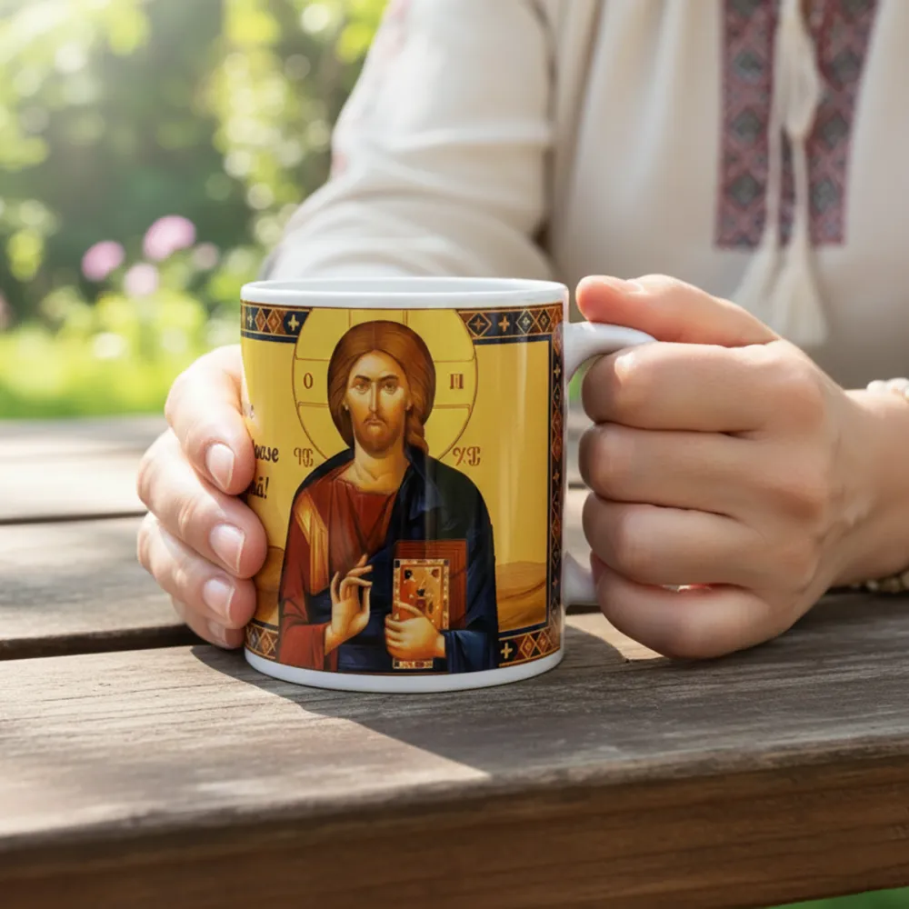 Cană cu icoana lui Iisus Hristos Pantocrator — imaginea 2