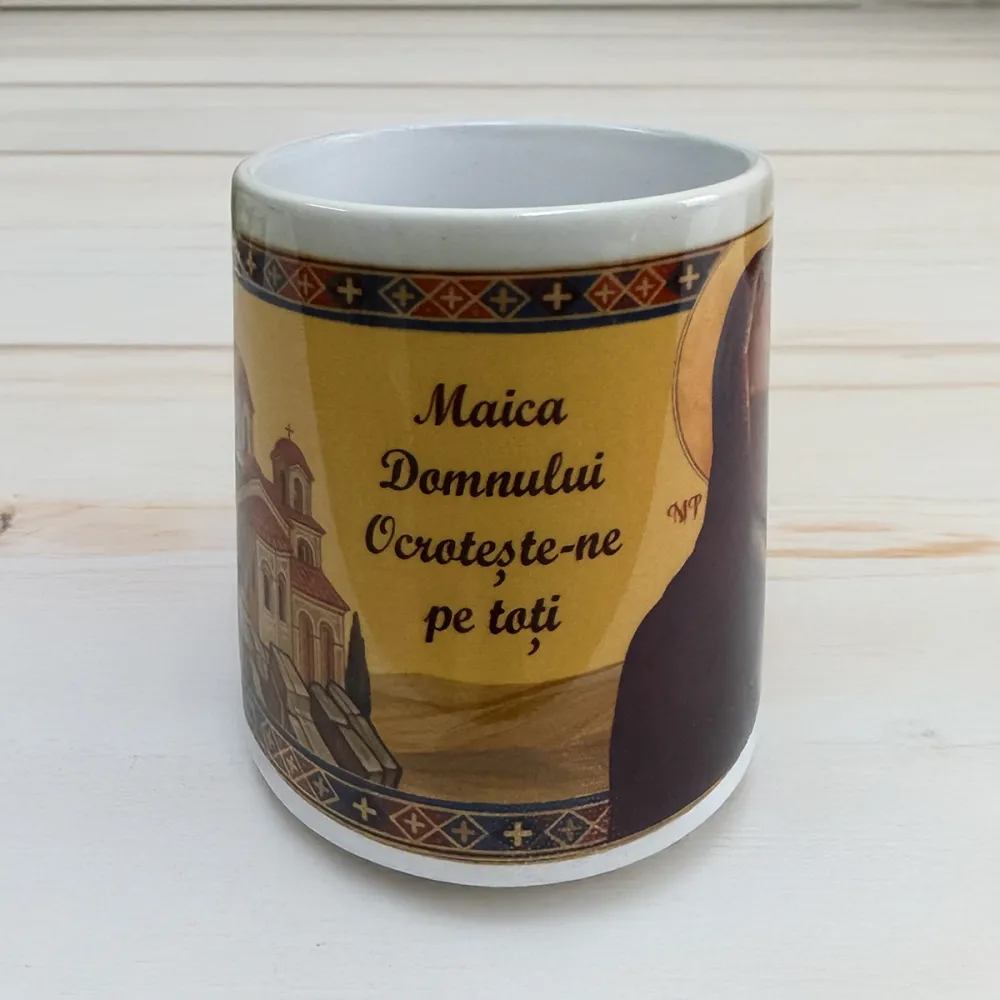Cană cu icoana Maicii Domnului Tânguirea de la Sihăstria — imaginea 4