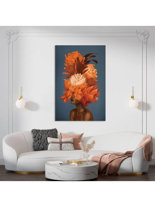 Tablou canvas Fată cu portocalii – portret decorativ — imaginea 2