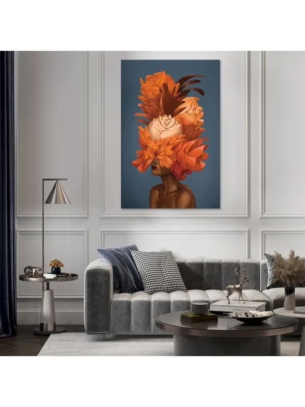 Tablou canvas Fată cu portocalii – portret decorativ — imaginea 3