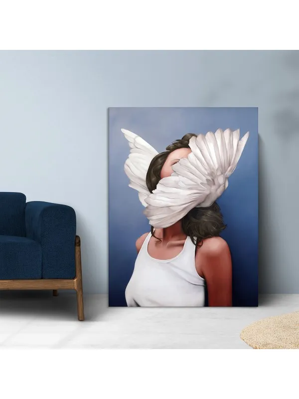 Tablou canvas Fată cu aripi – portret decorativ — imaginea 2