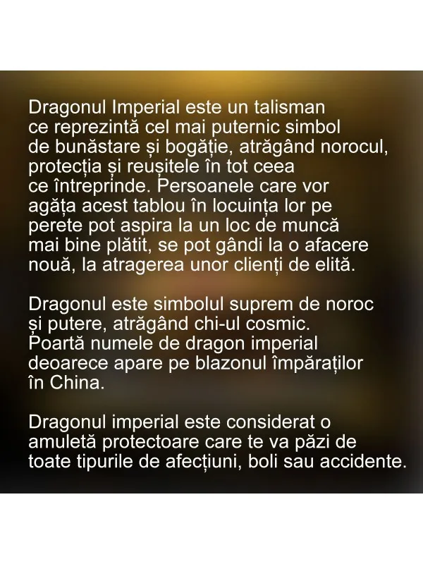 Tablou canvas Dragonul imperial – simbol feng shui — imaginea 2