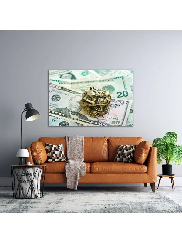 Tablou canvas Broasca râioasă pe pepite – decor feng shui — imaginea 3