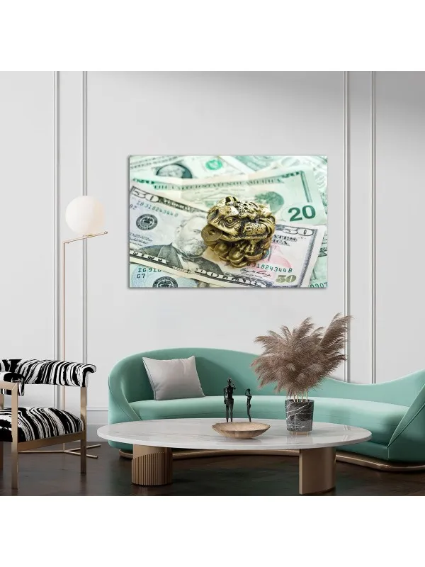 Tablou canvas Broasca râioasă pe pepite – decor feng shui — imaginea 4