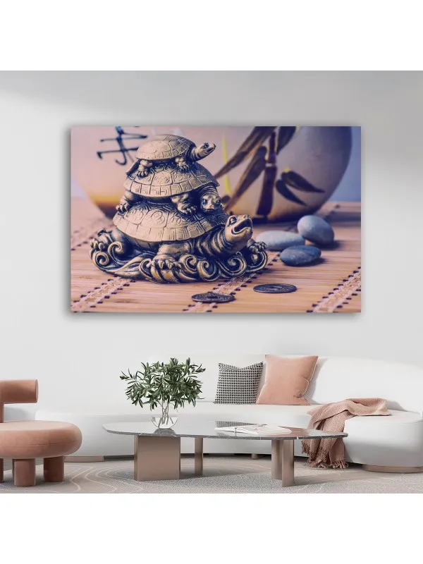 Tablou canvas Broaștele celor trei generații – decor feng shui — imaginea 3