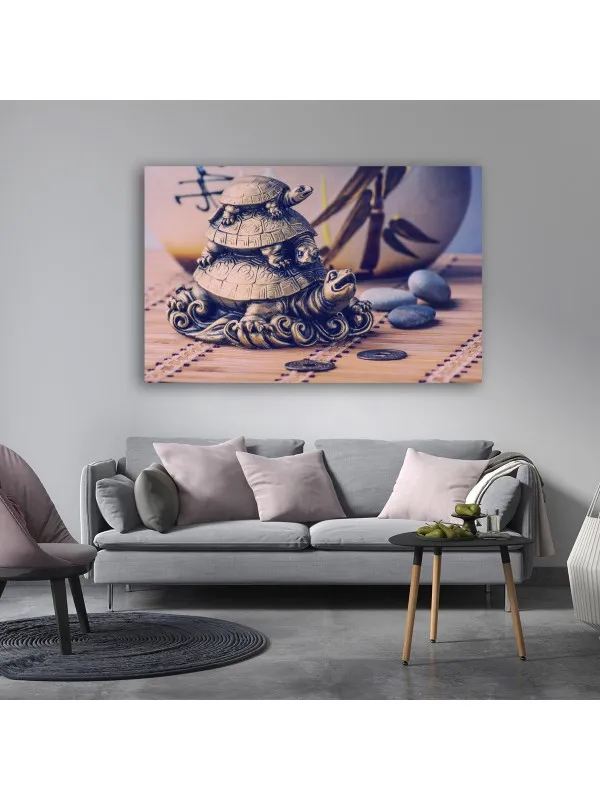 Tablou canvas Broaștele celor trei generații – decor feng shui — imaginea 4
