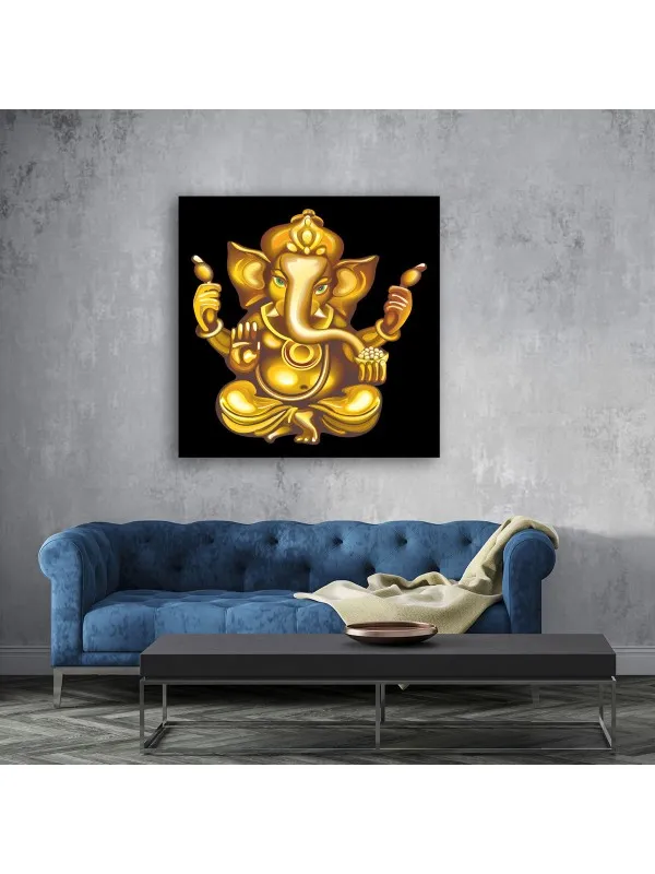 Tablou canvas Ganesha gold – divinitate hindusă — imaginea 3
