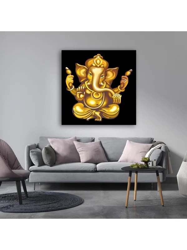 Tablou canvas Ganesha gold – divinitate hindusă — imaginea 4