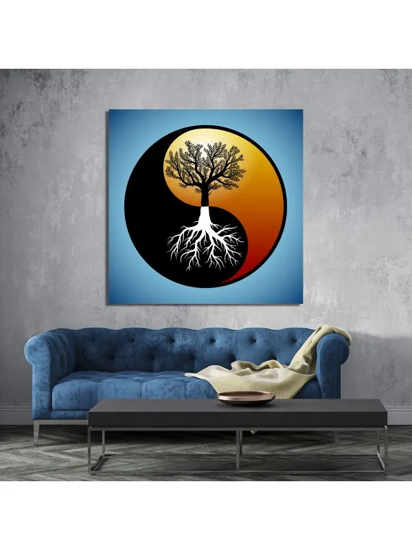 Tablou canvas Arborele vieții yin yang – decor feng shui — imaginea 2