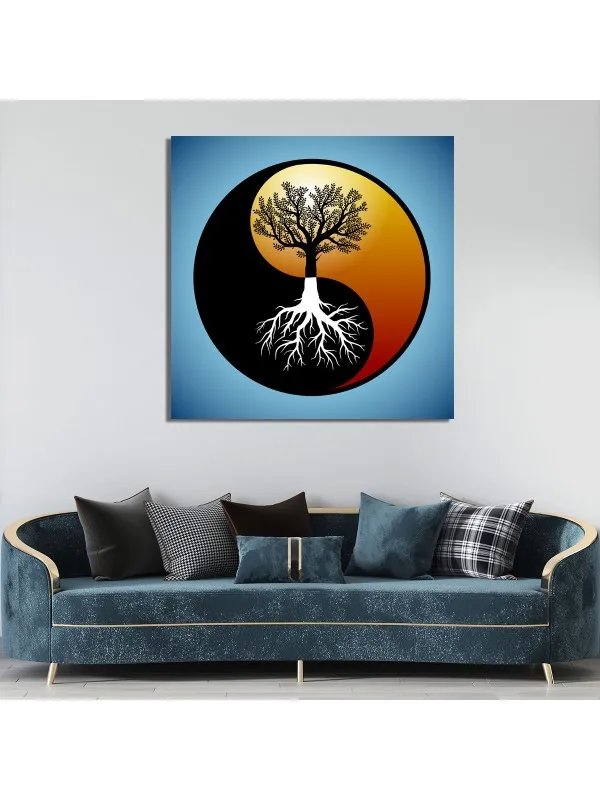 Tablou canvas Arborele vieții yin yang – decor feng shui — imaginea 3