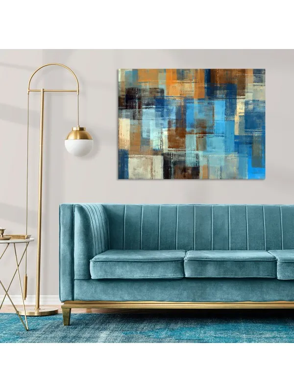 Tablou canvas Blue brown – abstract în albastru și maro — imaginea 3