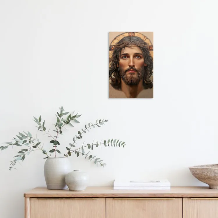 Tablou canvas Chipul Celui Nevăzut (Coloseni 1:15) – Iisus cu cunună de spini — imaginea 3