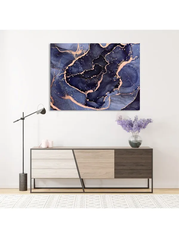 Tablou canvas Purple gold – abstract în mov și auriu — imaginea 2