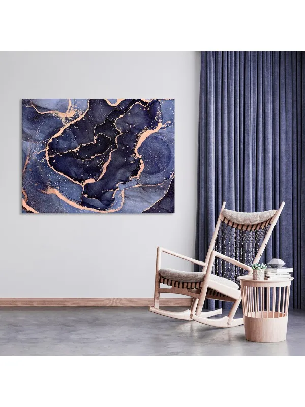 Tablou canvas Purple gold – abstract în mov și auriu — imaginea 3