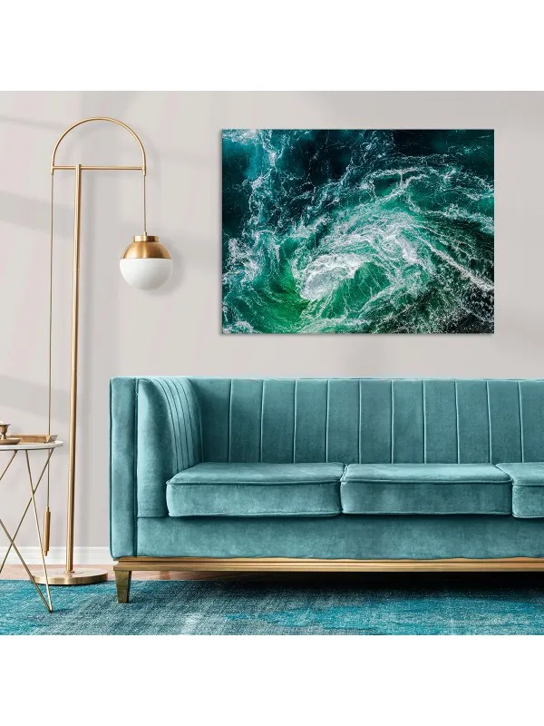Tablou canvas Blue turquoise – abstract în albastru și turcoaz — imaginea 2
