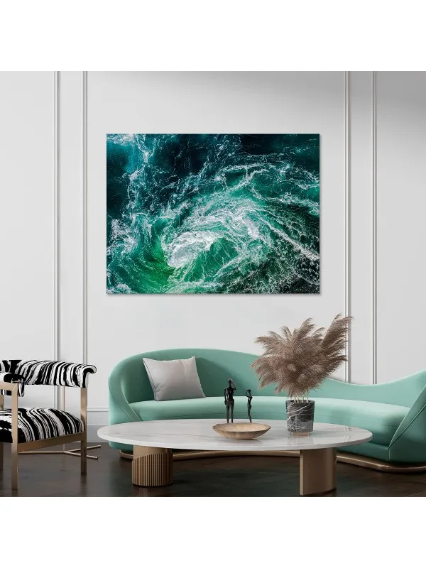 Tablou canvas Blue turquoise – abstract în albastru și turcoaz — imaginea 3