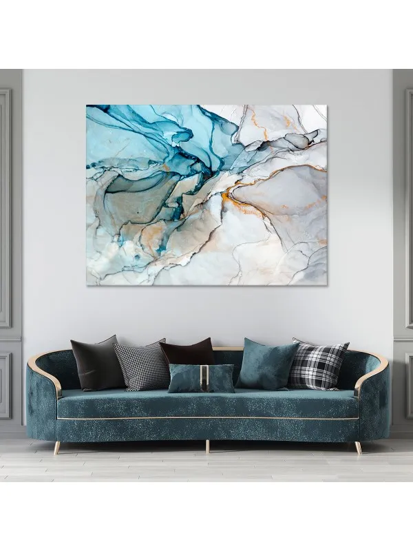 Tablou canvas Gray and blue – abstract în gri și albastru — imaginea 2