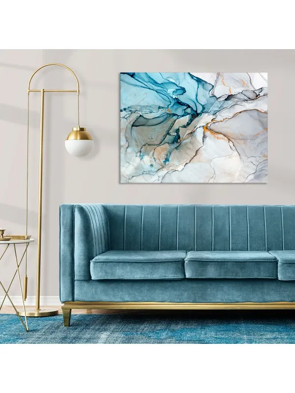 Tablou canvas Gray and blue – abstract în gri și albastru — imaginea 3
