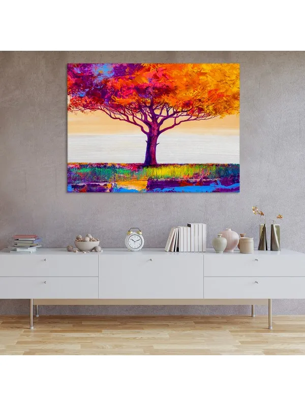 Tablou canvas Multicolor tree – copac în interpretare abstractă — imaginea 2