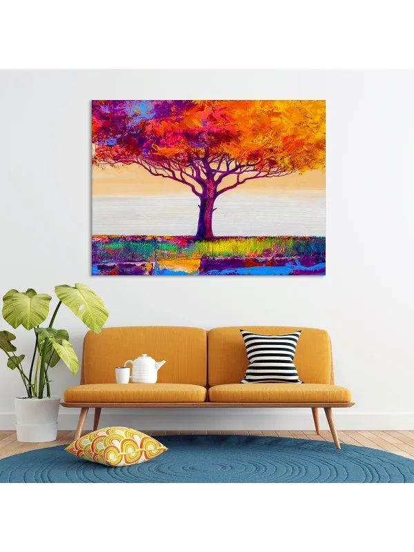 Tablou canvas Multicolor tree – copac în interpretare abstractă — imaginea 3