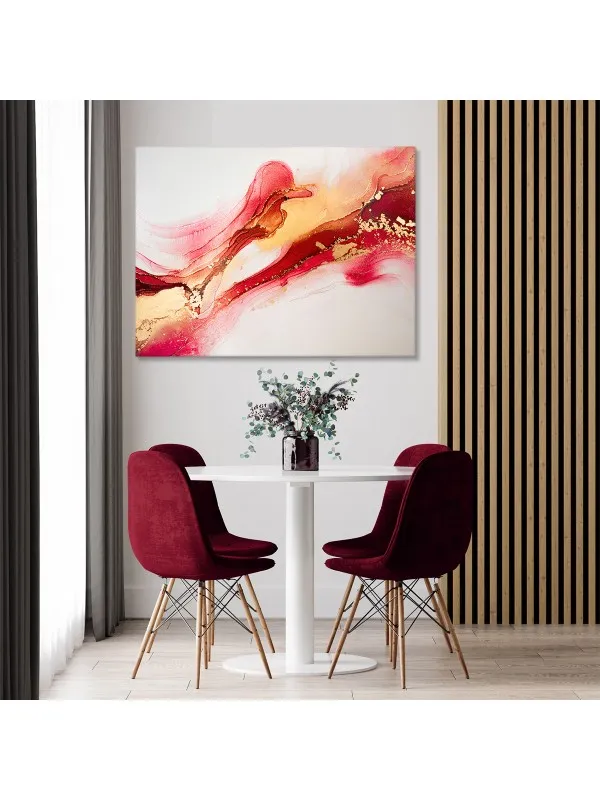 Tablou canvas Red and gold – abstract în roșu și auriu — imaginea 2