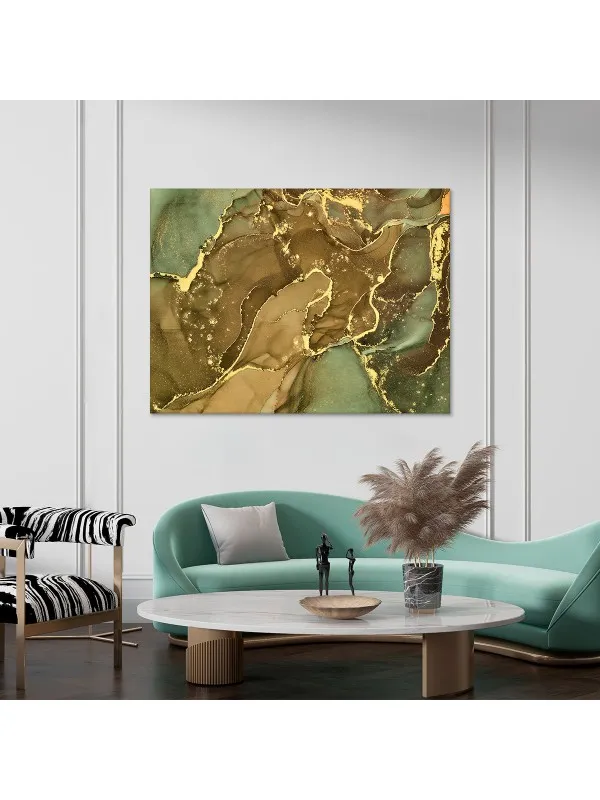 Tablou canvas Shades gold – abstract în nuanțe de auriu — imaginea 2
