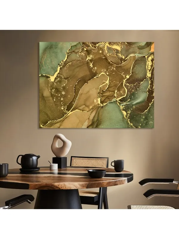 Tablou canvas Shades gold – abstract în nuanțe de auriu — imaginea 3