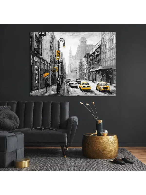 Tablou canvas Taxi New York – scenă urbană — imaginea 2