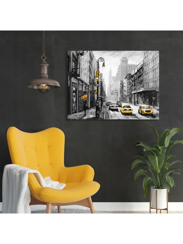 Tablou canvas Taxi New York – scenă urbană — imaginea 3