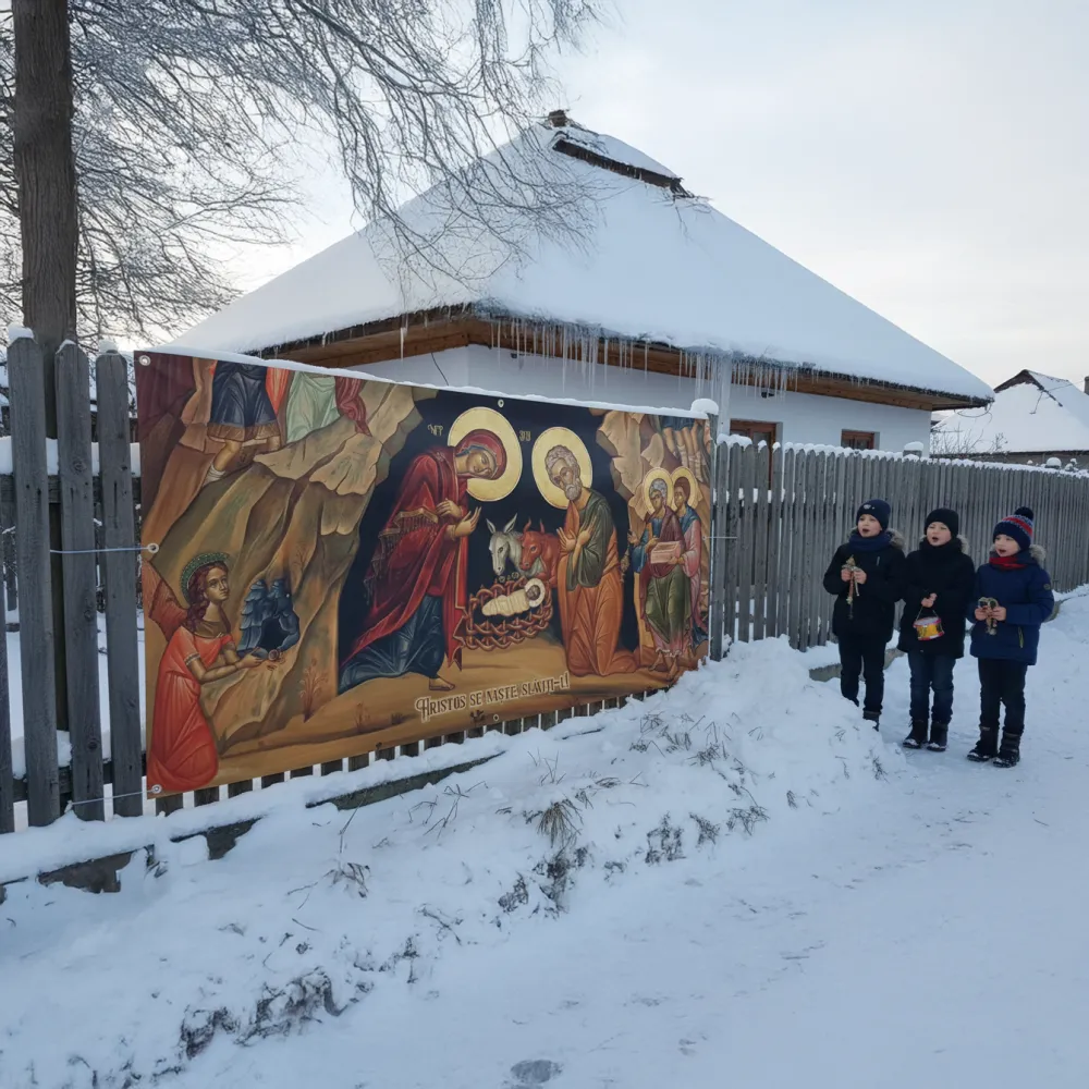 Banner Nașterea Domnului, 2 x 1 m – decor de Crăciun și fundal foto — imaginea 4