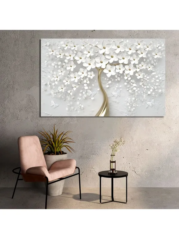 Tablou canvas Copacul cu flori albe – decor feng shui — imaginea 8
