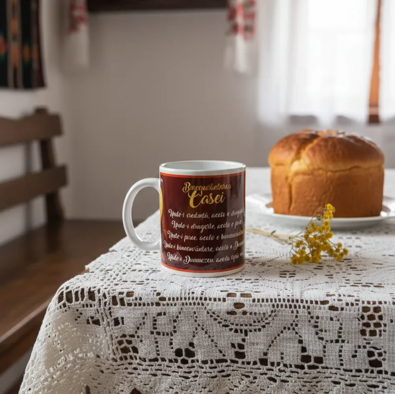 Cană Binecuvântarea casei – cu Iisus Hristos și Maica Domnului — imaginea 6