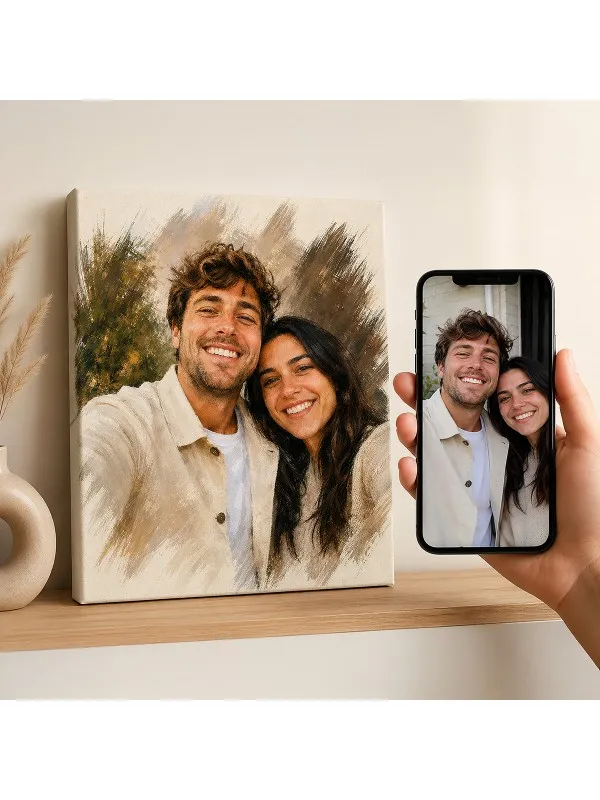 Tablou canvas personalizat cu efect de acuarelă – format vertical — imaginea 2