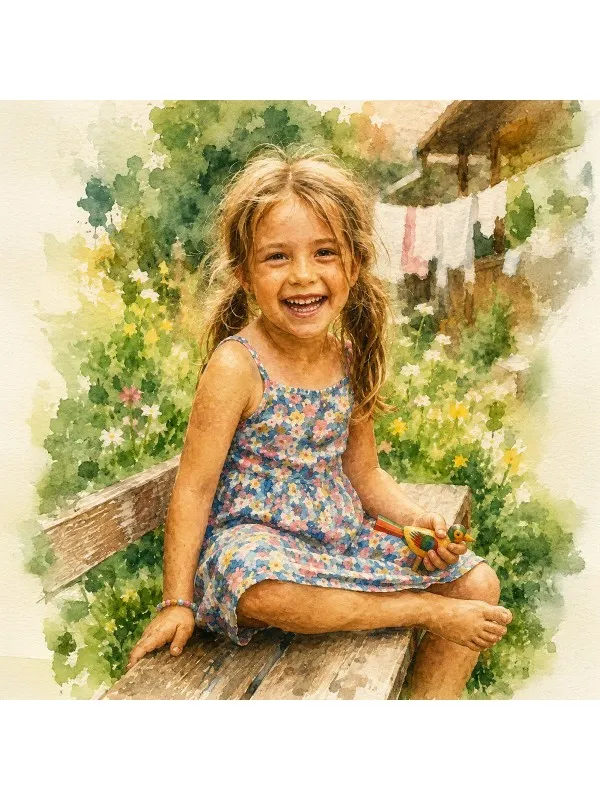 Tablou canvas personalizat cu efect de acuarelă – format vertical — imaginea 3