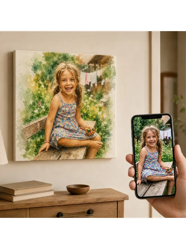 Tablou canvas personalizat cu efect de acuarelă – format vertical — imaginea 5
