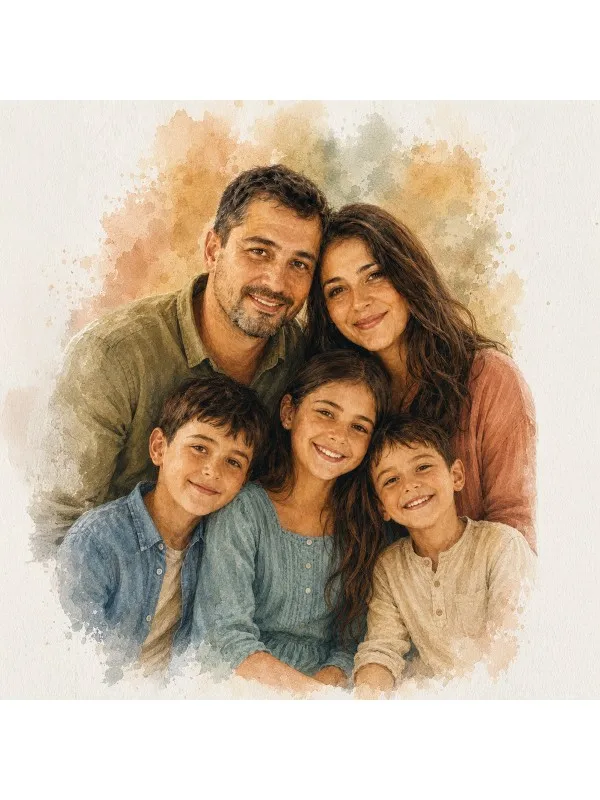 Tablou canvas personalizat cu efect de acuarelă – format vertical — imaginea 6