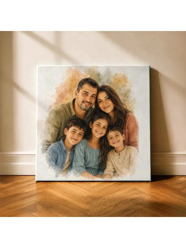 Tablou canvas personalizat cu efect de acuarelă – format vertical — imaginea 7