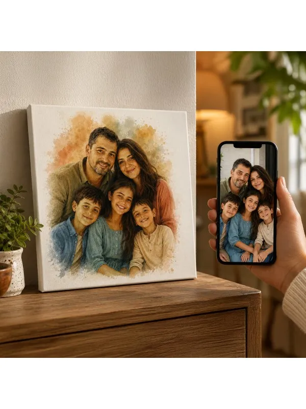 Tablou canvas personalizat cu efect de acuarelă – format vertical — imaginea 8
