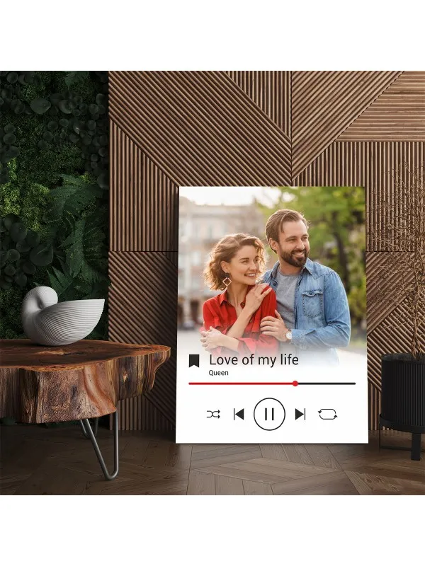 Tablou canvas personalizat cu poza și melodia voastră – fond alb — imaginea 3
