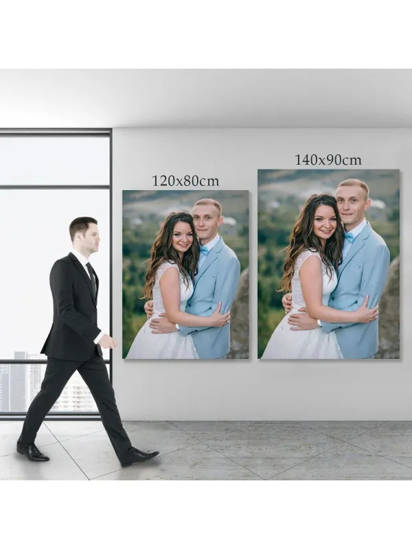 Tablou canvas personalizat cu poza familiei – 90x140 cm (vertical) — imaginea 2