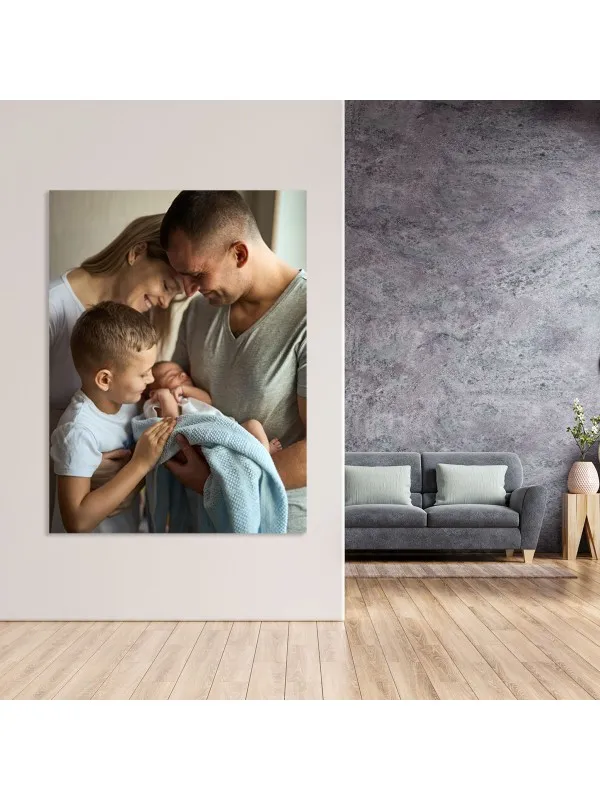 Tablou canvas personalizat cu poza familiei – 80x120 cm (vertical) — imaginea 2