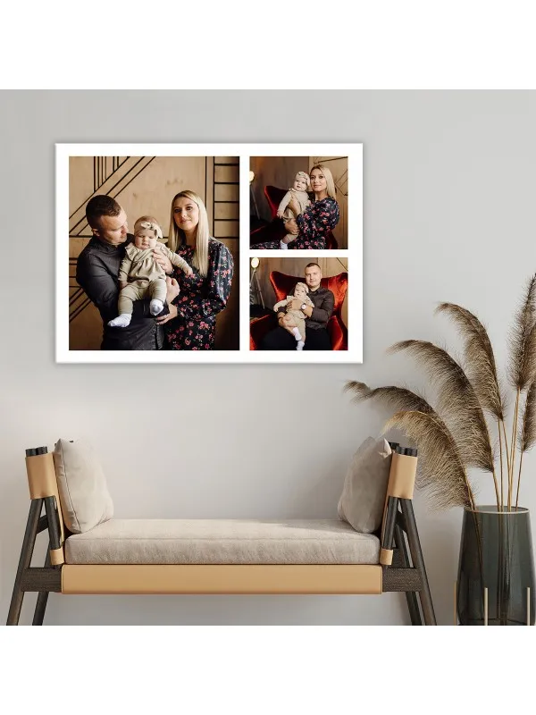 Tablou canvas personalizat colaj cu 3 poze – amintiri de familie — imaginea 2