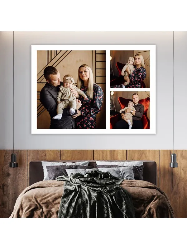 Tablou canvas personalizat colaj cu 3 poze – amintiri de familie — imaginea 3