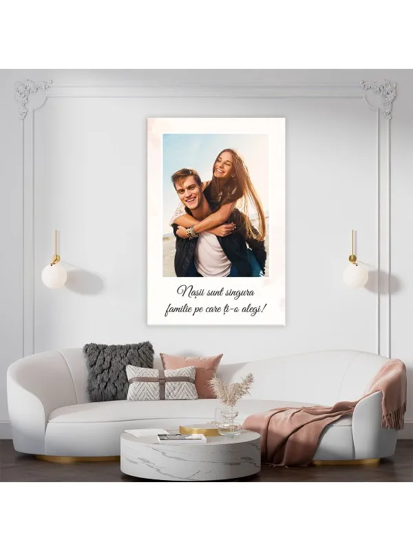 Tablou canvas personalizat pentru nași – cu poza voastră și mesaj — imaginea 2