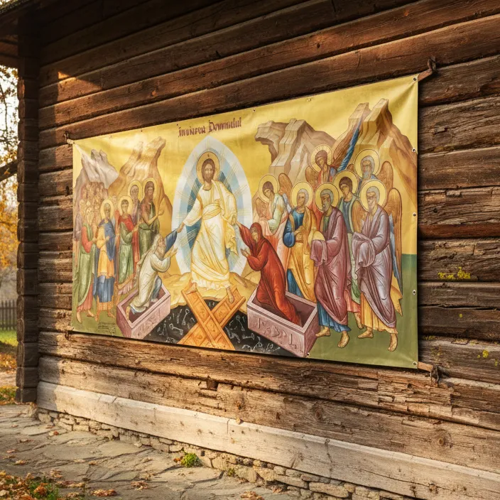 Banner Învierea Domnului, 2 x 1 m – decor de Paște și fundal foto — imaginea 2