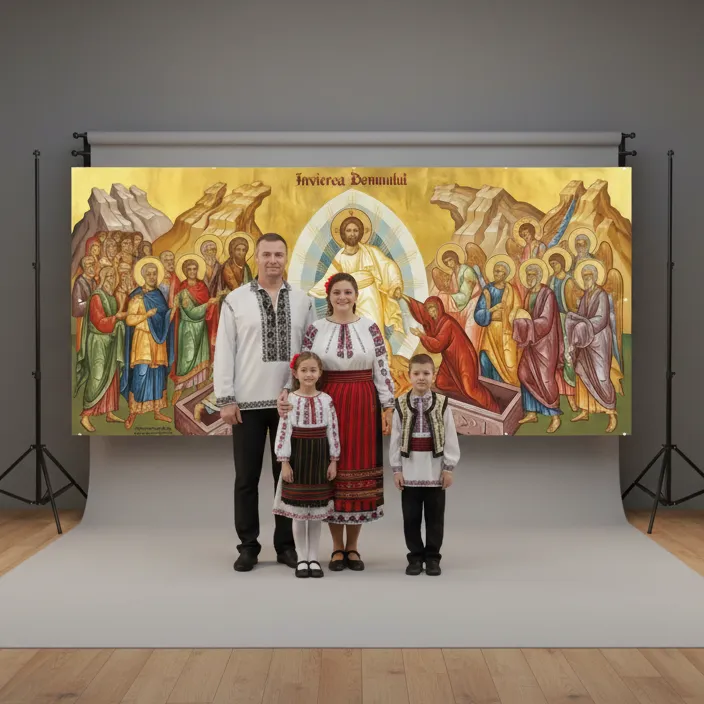 Banner Învierea Domnului, 2 x 1 m – decor de Paște și fundal foto — imaginea 3