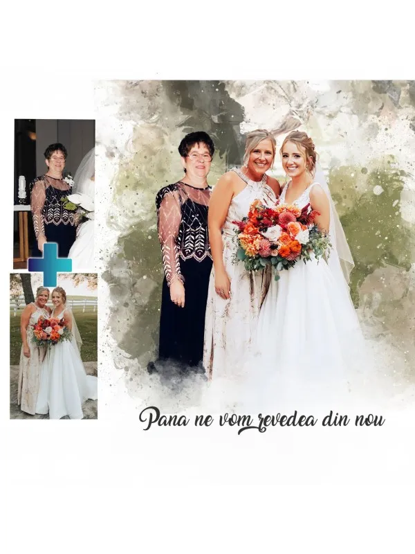 Tablou memorial personalizat cu poza celui drag – familia reunită — imaginea 2