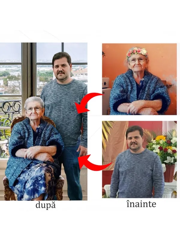 Tablou memorial personalizat cu poza celui drag – familia reunită — imaginea 3