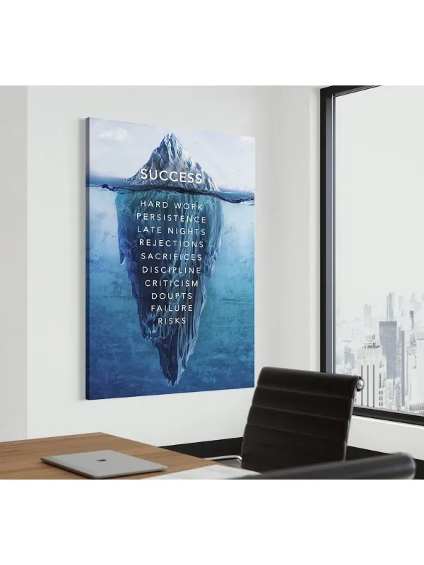 Tablou canvas motivațional Iceberg-ul succesului – pentru living sau birou — imaginea 2